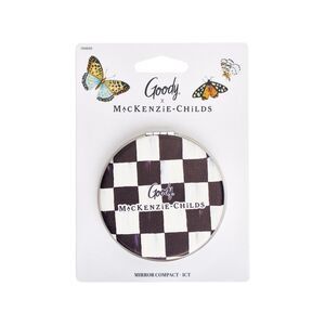Mackenzie Childs x Goody Mirror Compact Courtly Check Black 2 2/4" Free Shipping